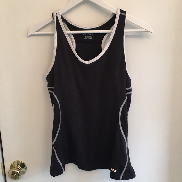 Asics Tops - Racerback ASICS black & white workout tank